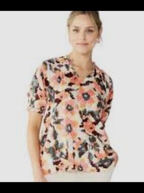 SONOMA Floral Ruffle-Neck Women’s Top in Multicolor